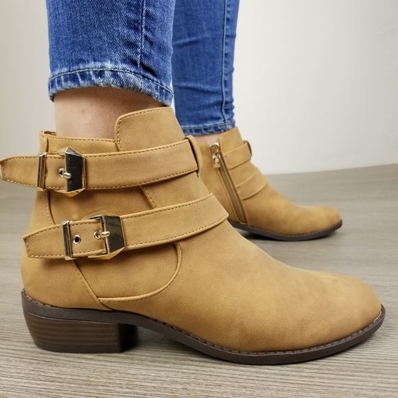 Vegan Nubuck Chestnut Color Ankle Boots-C1 - Picture 6 of 8